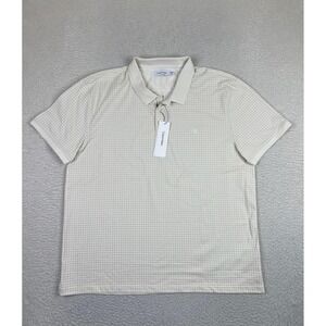 Calvin Klein Polo Shirt Mens 2XL Tofu Smooth Cotton Windowpane CK 40HM292100
